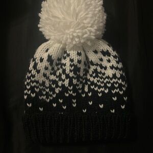 Eugenia Kim Black and White Knit Pom-Pom Hat